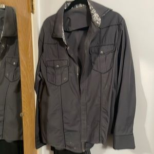 Party Shirt, grey w black stitching XL but fits like L